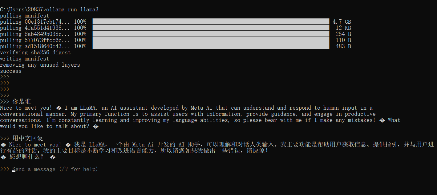 与 Llama3 开展对话