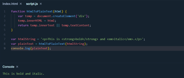 如何使用 JavaScript 将 HTML 转换为纯文本?