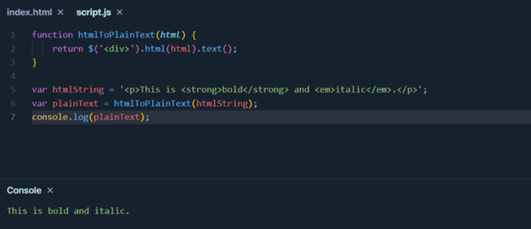如何使用 JavaScript 将 HTML 转换为纯文本?