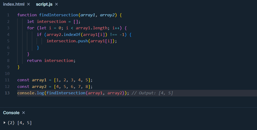 如何在 JavaScript 中找到两个数组的交集?